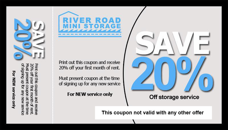 Paso Robles Storage Coupon 20% Off first month.